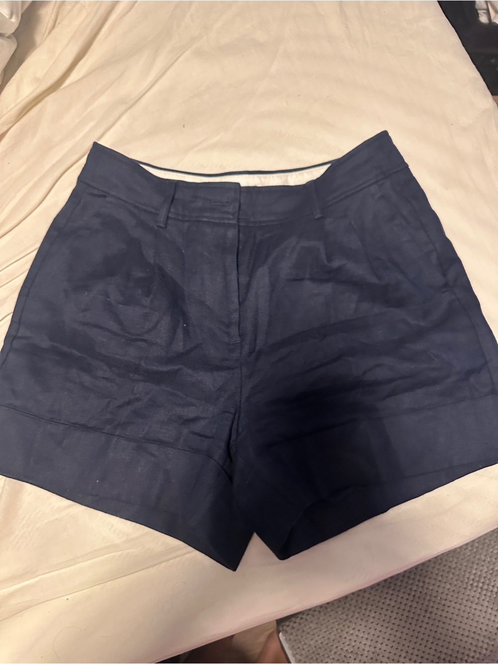 J. Crew Navy Tailored Linen-Blend Bermuda Shorts